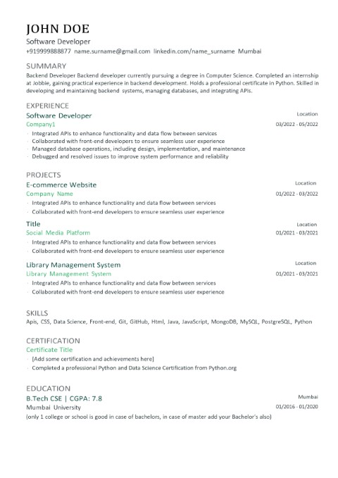 ATS Resume Template 7